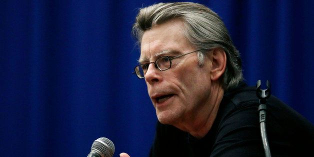 Novelist Stephen King speaks to creative writing students at the University of Massachusetts-Lowell in Lowell, Mass., Friday, Dec. 7, 2012. (AP Photo/Elise Amendola)