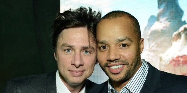 Zach Braff and Donald Faison attend the World Premiere of "Oz The Great and Powerful" after party on Wednesday, Feb. 13, 2013 in Los Angeles. (Photo by Jordan Strauss/Invision/AP)