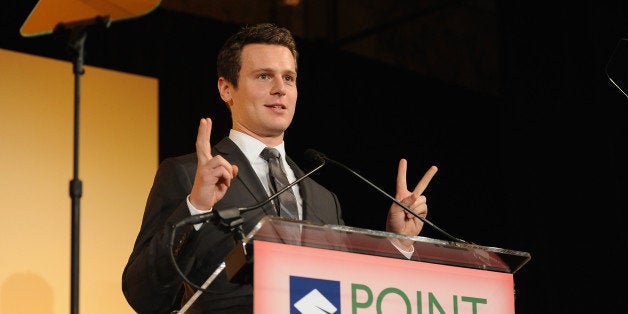 NEW YORK, NY - APRIL 13: Actor Jonathan Groff accepts an award onstage at The Point Foundation's Annual Point Honors New York Gala at New York Public Library on April 13, 2015 in New York City. (Photo by D Dipasupil/Getty Images for Point Foundation)