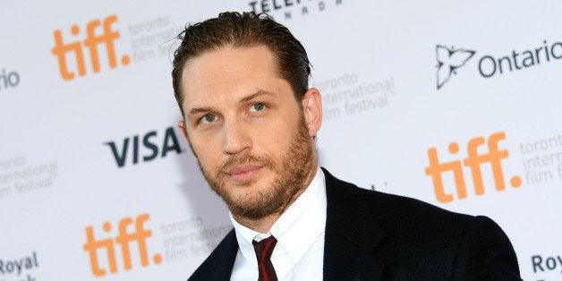 Tom Hardy arrives at the premiere of "The Drop" on day 2 of the Toronto International Film Festival at the Princess of Wales Theatre on Friday, Sept. 5, 2014, in Toronto. (Photo by Evan Agostini/Invision/AP)