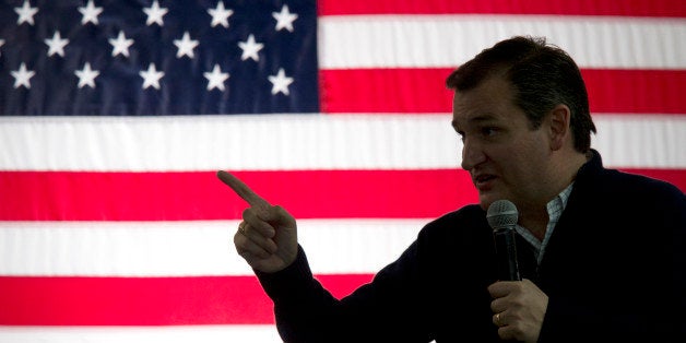 Republican presidential candidate, Sen. Ted Cruz, R-Texas, speaks during a campaign event at the Grace Baptist Church, Monday, Feb. 1, 2016, in Marion, Iowa. (AP Photo/Mary Altaffer)