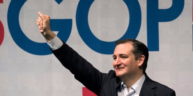 WICHITA, KS - MARCH 5: Republican presidential candidate Ted Cruz makes a speech at a campaign rally on March 5, 2016 in Wichita, Kansas. Cruz said he has a list of government programs that he will eliminate if elected. (Photo by J Pat Carter/Getty Images)