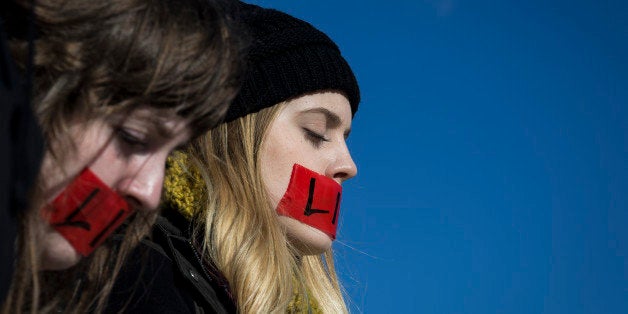 WASHINGTON, DC - MARCH 2: Anti-abortion advocates stand in protest outside of the Supreme Court, March 2, 2016 in Washington,