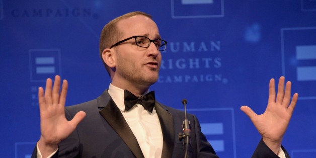 LOS ANGELES, CA - MARCH 14: Human Rights Campaign President Chad Griffin speaks onstage during the Human Rights Campaign Los