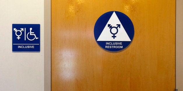 A gender-neutral bathroom is seen at the University of California, Irvine in Irvine, California September 30, 2014. The Unive