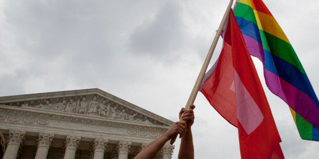 The Supreme Court ruled that same-sex couples can marry nationwide. Outside the Supreme Court building a large crowd gathered to celebrate and protest the controversial ruling.