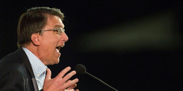 UNITED STATES - MARCH 8 - North Carolina Gov. Pat McCrory speaks at the Wake County Republican Party 2016 County Convention at the N.C. State Fairgrounds, in Raleigh, N.C., Tuesday, March 8, 2016. (Photo By Al Drago/CQ Roll Call)