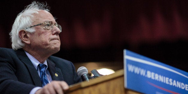 US Democratic presidential candidate Bernie Sanders addresses a campaign rally in Salem, Oregon, May 10, 2016. Sanders beat rival Democrat Hillary Clinton in the West Virginia primary to bolster his argument for remaining in the race. / AFP / Rob Kerr (Photo credit should read ROB KERR/AFP/Getty Images)