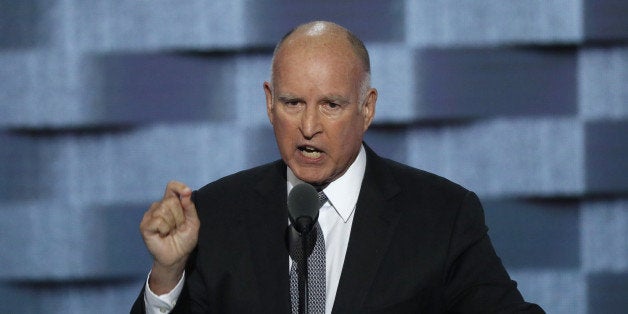 California Governor Jerry Brown speaks on the third day of the Democratic National Convention in Philadelphia, Pennsylvania, U.S. July 27, 2016. REUTERS/Mike Segar