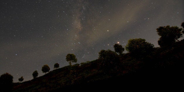 The Milky Way seen in the stary night at Puncak, Bogor, West Java, on 7 May 2016. On 5th to 8th May Arround the world experience the meteor that hit on earth atmosphere that made it look like thousands stars in the sky. (Photo by Dasril Roszandi/NurPhoto via Getty Images)