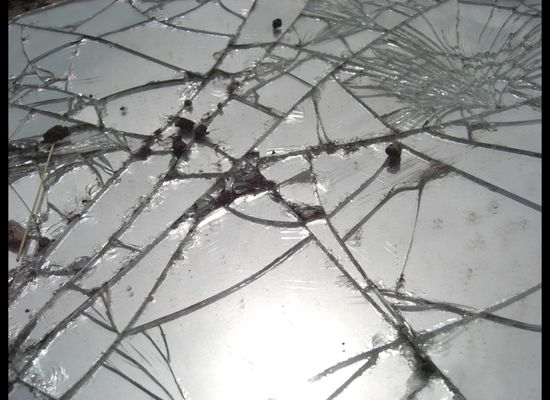 broken mirror shards