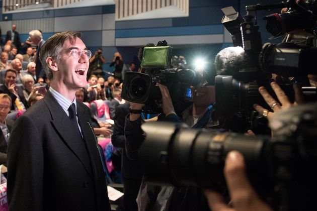 Jacob Rees-Mogg at the BrexitCentral fringe in Birmingham