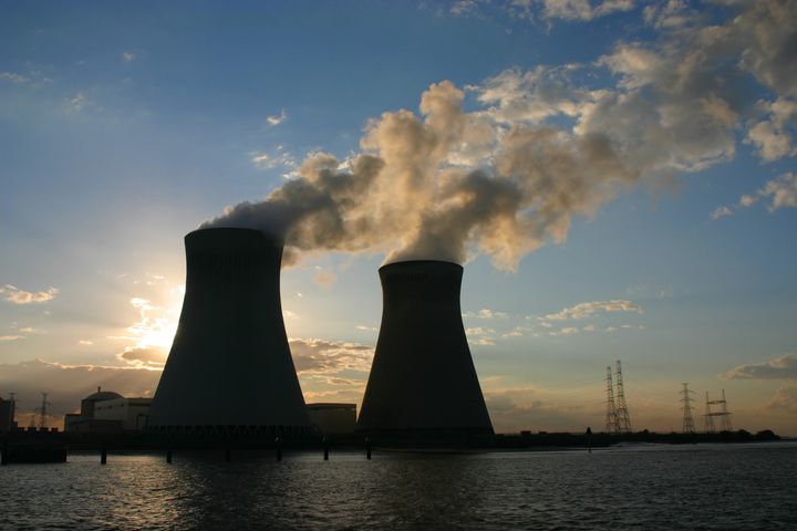 chimneys of nuclear power plant ...