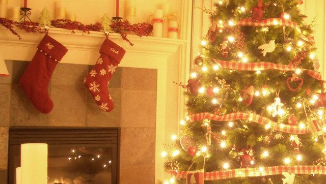Home with Christmas Tree