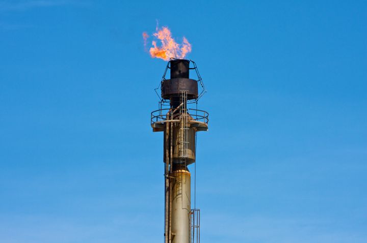Petrol refinery burn-off, Chalmette, St. Bernard Parish, Louisiana, USA