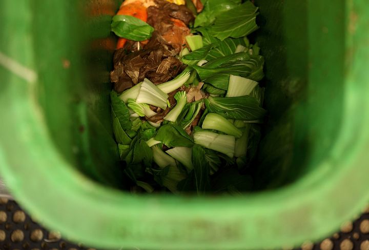 SAN FRANCISCO, CA - DECEMBER 10: Food scraps are seen in a compost bin at The Slanted Door restaurant on December 10, 2010 in San Francisco, California. One year after the San Francisco board of supervisors passed the nation's strictest recycling law, the residents of San Francisco have composts more than any other city in the country, with a 200 percent one year jump in composting. The city has also achieved a better than expected 77 percent diversion from landfill goal that was set at 75 percent by 2010, the nation's highest for any city. (Photo by Justin Sullivan/Getty Images)