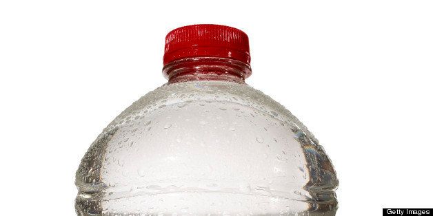 Water in plastic bottle.