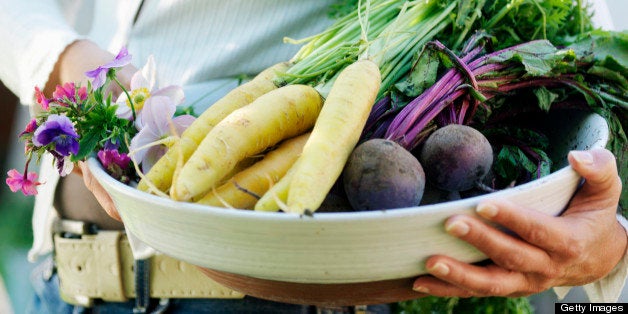 Woman carrying vegetables