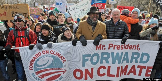WASHINGTON, DC - FEBRUARY 17: Bill McKibbin and Michael Brune attend 'Forward On Climate' Washington DC Rally on February 17, 2013 in Washington, DC. (Photo by Leigh Vogel/Getty Images)