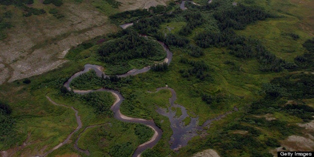 The Upper Talarik River's head waters are near the proposed Pebble Mine site in the Iliamna Lake area of the Alaska Peninsula. Congressional Republicans are lining up against the potential of the Environmental Protection Agency blocking a giant mine in a region of Alaska that produces half the worlds wild sockeye salmon. (Bob Hallinen/Anchorage Daily News/MCT via Getty Images)