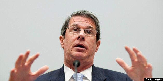 Senator David Vitter, a Republican from Louisiana, testifies at a House Financial Services subcommittee hearing on the Securities Investor Protection Corp. (SIPC) in Washington, D.C., U.S., on Wednesday, March 7, 2012. Vitter criticized the SIPC for not doing enough to help victims of convicted financier R. Allen Stanford's fraud investment scheme recover their losses. Photographer: Joshua Roberts/Bloomberg via Getty Images