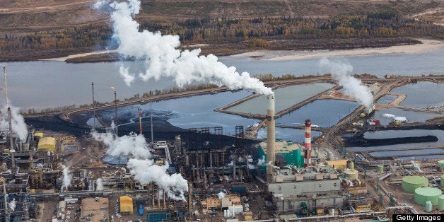 A large oil refinery along the Athabasca River in Alberta's Oilsands. Fort McMurray, Alberta.