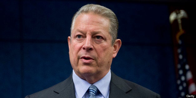 UNITED STATES - JUNE 11: Former Vice President Al Gore delivers a speech about the environment during the Fourth Annual Rhode Island Energy and Environmental Leaders Day held in the Capitol Visitor Center. (Photo By Tom Williams/CQ Roll Call)