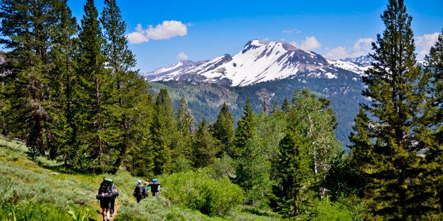 The Pacific Crest Trail commonly referred to as the PCT, and occasionally designated as the Pacific Crest National Scenic Trail is a long-distance mountain hiking and equestrian trail closely aligned with the highest portion of the Sierra Nevada and Cascade Range, which lie 100 to 150 miles 160 to 240 km east of the U.S. Pacific coast. The trail's southern terminus is on the U.S. border with Mexico, and its northern terminus is in British Columbia, Canada; its corridor through the U.S. is in the states of California, Oregon, and Washington.