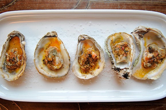 Grilled (Or Broiled) Oysters With A Sriracha Lime Butter