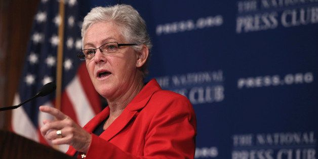 WASHINGTON, DC - SEPTEMBER 20: Environmental Protection Agency Administrator Gina McCarthy addresses a breakfast event at the National Press Club September 20, 2013 in Washington, DC. McCarthy announced that the EPA is proposing regulations to limit greenhouse gas emissions, which requires future coal burning power plants to decrease 40 percent of their emission. (Photo by Alex Wong/Getty Images)