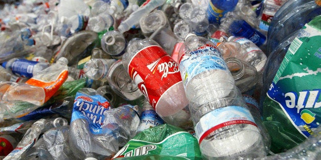 SAN FRANCISCO - MARCH 2: Recycled plastic bottles are seen at the San Francisco Recycling Center March 2, 2005 in San Francisco, California. Bottled water is the single largest growth area among all beverages, more than doubling over the last decade. Only about 12 percent of plastic bottles, mostly water, were recycled in 2003, according to industry consultant R.W. Beck, Inc. Since most bottled water is consumed away from home where recycling isn't an option, an estimated 40 million bottles a day go into the trash or become litter. (Photo by Justin Sullivan/Getty Images)