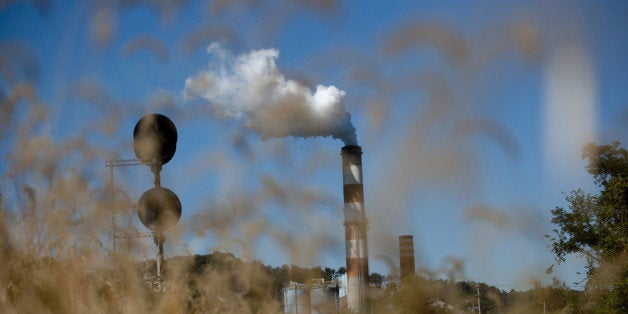 NEW EAGLE, PA - SEPTEMBER 24: A plume of exhaust extends from the Mitchell Power Station, a coal-fired power plant built alon