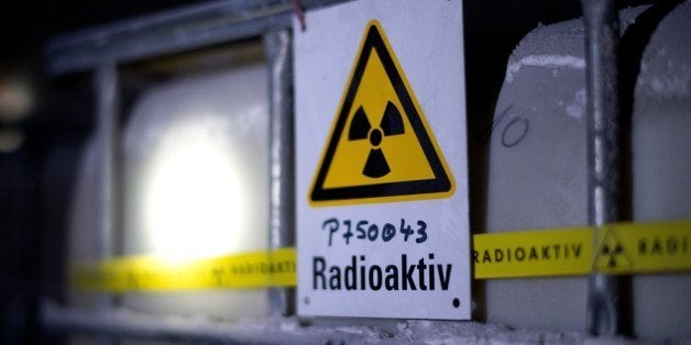 A tank containing radioactive water is seen at the Asse nuclear waste storage facility on March 4, 2014 in Remlingen, central