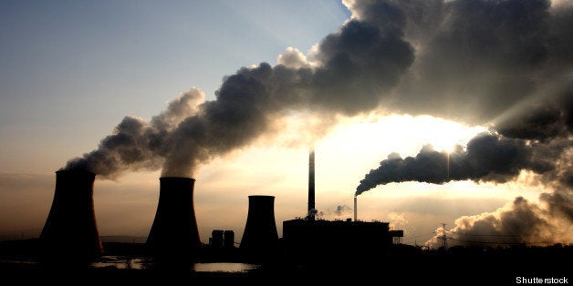 view of coal powerplant against ...