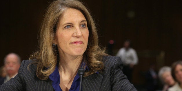 WASHINGTON, DC - MAY 08: Director of the White House Office of Management and Budget Sylvia Mathews Burwell waits for the beginning of her confirmation hearing before the Senate Health Committee May 8, 2014 on Capitol Hill in Washington, DC. If confirmed, Burwell will succeed Kathleen Sebelius to become the next Secretary of Health and Human Services. (Photo by Alex Wong/Getty Images)