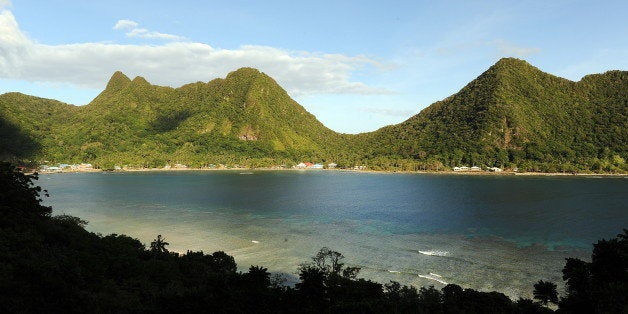 The picturesque village of Vatia is surrounded by national park in American Samoa on October 3, 2009. The village lines a cor