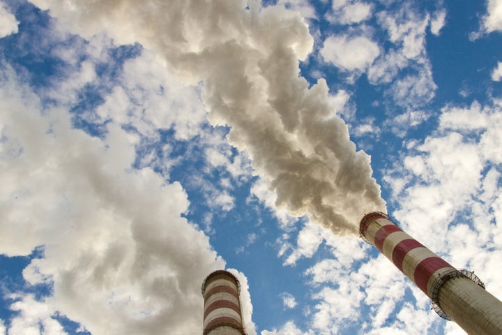 two big chimney in coal power...