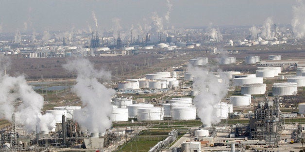 Petrochemical plants and refineries are shown in this aerial view Friday, Jan. 21, 2011 in Deer Park, Texas. (AP Photo/David