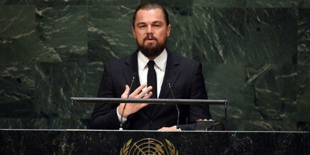 Leonardo DiCaprio, actor and UN Messenger of Peace speaks during the opening session of the Climate Change Summit at the United Nations in New York September 23, 2014, in New York. The Summit precedes the 69th Session of the UN General Assembly which will convene Tuesday at the UN Headquarters in New York. AFP PHOTO / Timothy A. CLARY (Photo credit should read TIMOTHY A. CLARY/AFP/Getty Images)