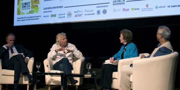 NEW YORK, NY - SEPTEMBER 22: Founder of Virgin Group Sir Richard Branson discusses the interaction between business and cli