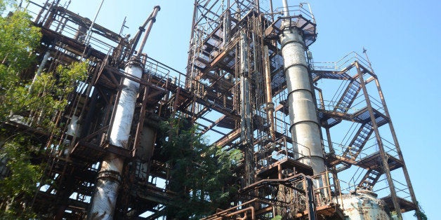 BHOPAL, INDIA - DECEMBER 2: General view of the Bhopal gas tragedy factory on December 2, 2014 in Bhopal, India. On the night