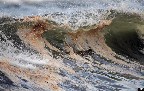 Rough Seas From Hurricane Alex 2010 Pushing Oil Closer To Gulf