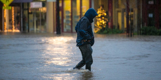 HEALDSBURG, CA - DECEMBER 11: Eight inches of rain fell on Northern California's Wine Country in a 24-hour period causing widespread flooding on December 11, 2014, in Healdsburg, California. Following a three-year drought, the creeks and the Russian River overflowed their banks, flooding much of this tourist community's downtown business district. (Photo by George Rose/Getty Images)