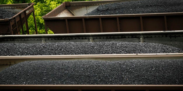 PRINTER, KY - JUNE 3: CSX Transportation coal trains sit in a rail yard on June 3, 2014 in Printer, Kentucky. New regulations on carbon emissions proposed by the Obama administration have reportedly angered politicians on both sides of the aisle in energy-producing states such as Kentucky and West Virginia. (Photo by Luke Sharrett/Getty Images)