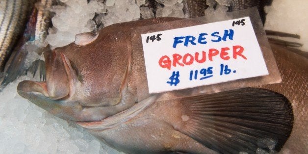 Fresh Grouper is for sale December 18, 2014, at Eastern Market in Washington, DC. AFP PHOTO/PAUL J. RICHARDS (Photo credit should read PAUL J. RICHARDS/AFP/Getty Images)