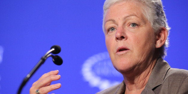 NEW YORK, NY - SEPTEMBER 22: Assistant Administrator for EPA's Office of Air and Radiation Gina McCarthy speaks at a press