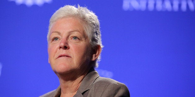 NEW YORK, NY - SEPTEMBER 22: Assistant Administrator for EPA's Office of Air and Radiation Gina McCarthy speaks at a press conference on 'Mayor's National Climate Change Action Agenda during the second day of the Clinton Global Initiative's 10th Annual Meeting at the Sheraton New York Hotel & Towers on September 22, 2014 in New York City. (Photo by Jemal Countess/Getty Images)