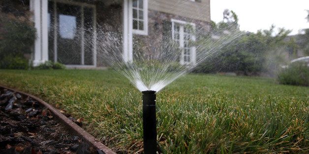 WALNUT CREEK, CA - APRIL 07: A sprinkler waters a lawn on April 7, 2015 in Walnut Creek, California. As California enters its fourth year of severe drought, EBMUD and water districts throughout the state are assisting customers with finding ways to reduce water use at their homes. California residents are facing a mandatory 25 percent reduction in water use. (Photo by Justin Sullivan/Getty Images)