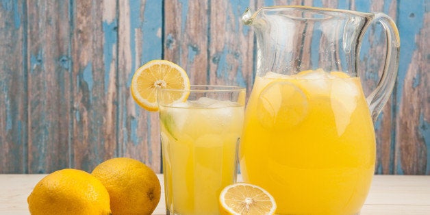 Fresh lemonade in the jug