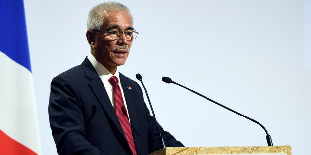 Kiribati President Anote Tong delivers a speech during the opening day of the World Climate Change Conference 2015 (COP21), on November 30, 2015 at Le Bourget, on the outskirts of the French capital Paris. World leaders opened an historic summit in the French capital with 'the hope of all of humanity' laid on their shoulders as they sought a deal to tame calamitous climate change. AFP PHOTO / ALAIN JOCARD / AFP / ALAIN JOCARD (Photo credit should read ALAIN JOCARD/AFP/Getty Images)